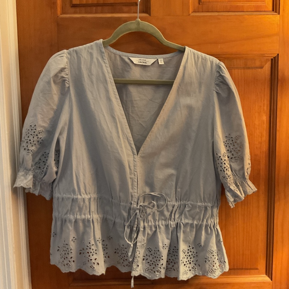 & Other Stories Light Blue Tie-Front Top